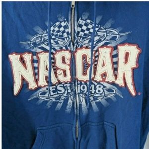 Nascar Full Zip up hoodie large Heavy